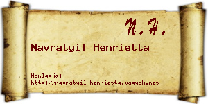 Navratyil Henrietta névjegykártya